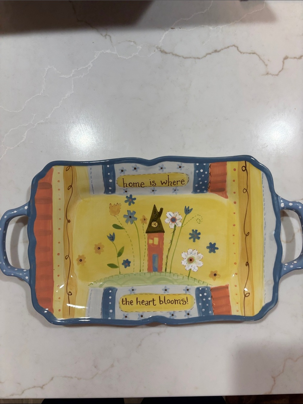 Cracker Barrel Lori Siebert Home Is Where The Heart Blooms Ceramic Platter